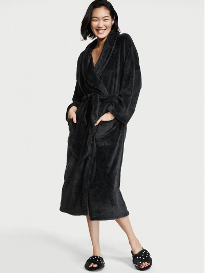 Халат Victoria's Secret Plush Long Robe, Black 