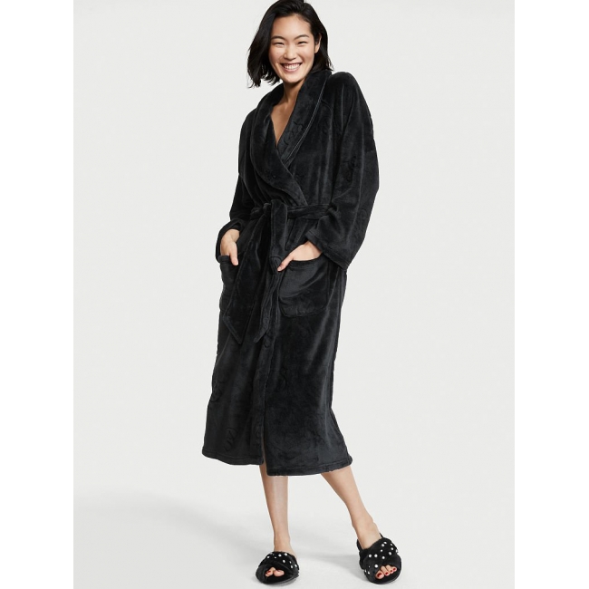 Халат Victoria's Secret Plush Long Robe, Black 