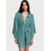 Халат Victoria's Secret Modal Lace-Trim Robe, Бірюзовий