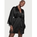 Халат Victoria's Secret Lace Inset Robe, Чорний з мереживом
