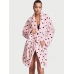 Халат Victoria's Secret Plush Short Cozy Robe, Рожевий в горох