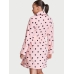 Халат Victoria's Secret Plush Short Cozy Robe, Рожевий в горох