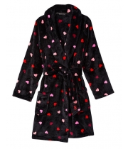 Халат Victoria’s Secret Plush Short Cozy Robe, Black Hearts