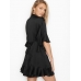Халат-кімоно Victoria's Secret Flounce Satin Robe, чорний