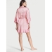 Халат-кімоно Victoria's Secret Flounce Satin Robe, рожева смужка