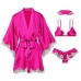 Подарунковий набір 4в1 з натурального шовку Victoria's Secret Very Sexy 4-Piece Silk Gift Set, Bright Magenta