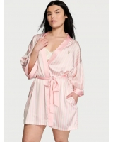 Атласний Халат-Кімоно Victoria's Secret Iconic Pink Stripe Robe, Рожева смужка