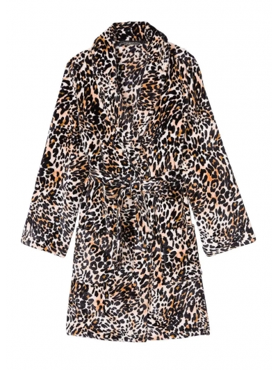 Халат Victoria’s Secret Plush Short Cozy Robe, Леопардовий
