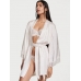 Халат з мереживними вставками Victoria's Secret Lace Inset Jacquard Robe, Білий