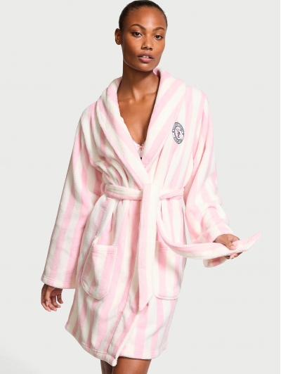 Халат Victoria’s Secret Plush Short Cozy Robe, Pretty Blossom Stripes