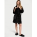Халат Victoria’s Secret Plush Short Cozy Robe, Чорний з лого VS