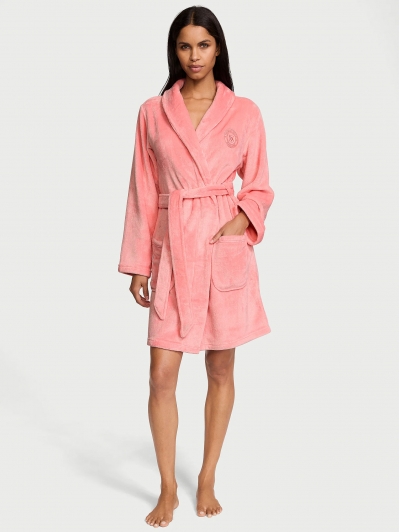 Халат Victoria’s Secret Plush Short Cozy Robe, Кораловий