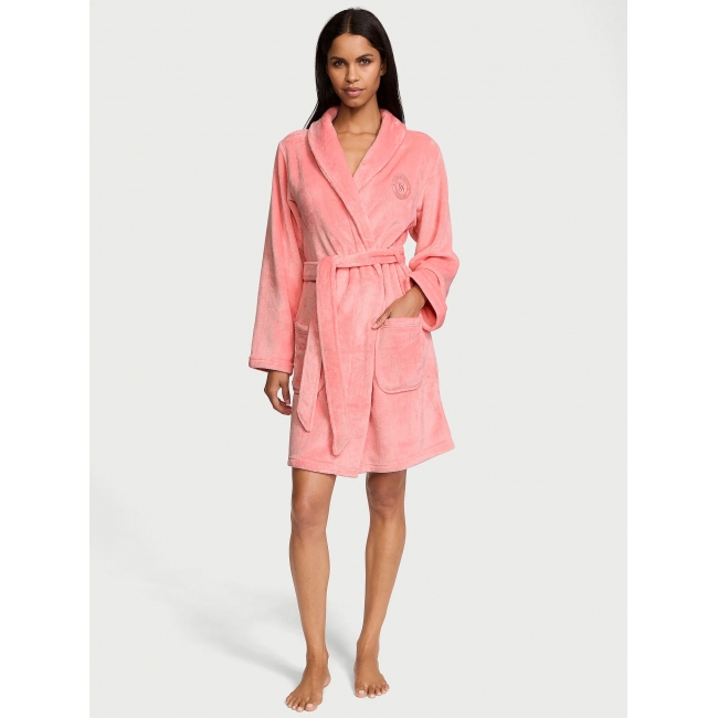 Халат Victoria’s Secret Plush Short Cozy Robe, Кораловий