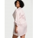 Халат Victoria's Secret Satin Short Piped Robe, Рожева смужка