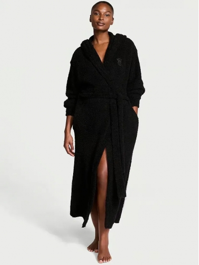 Халат Victoria’s Secret Chenille Hooded Long Robe, Чорний