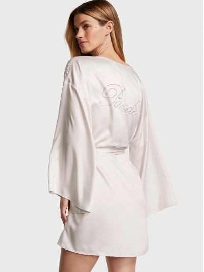 Халат-Кімоно Victoria's Secret Bride Embellished Satin Short Robe, Coconut White