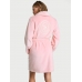 Халат Victoria’s Secret Plush Short Cozy Robe, Світло-рожевий з лого VS
