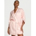 Халат Victoria's Secret Backstage Satin Sparkle Short Robe, Рожева смужка