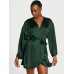 Халат-Кімоно Victoria's Secret Satin Short Robe, Темно-зелений
