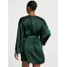 Халат-Кімоно Victoria's Secret Satin Short Robe, Темно-зелений