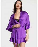 Халат-кімоно Victoria's Secret Flounce Satin Kimono, Фіолетовий