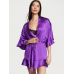 Халат-кімоно Victoria's Secret Flounce Satin Kimono, Фіолетовий