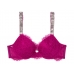 Бюстгалтер Victoria's Secret Very Sexy Shine Strap Push-Up Bra у кольорі фуксія з мереживом та стразами