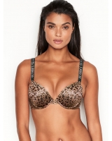 Бюстгалтер Victoria's Secret Very Sexy Shine Strap Push-Up Bra в леопардовому кольорі зі стразами