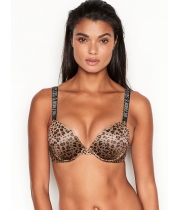 Бюстгалтер Victoria's Secret Very Sexy Shine Strap Push-Up Bra в леопардовому кольорі зі стразами
