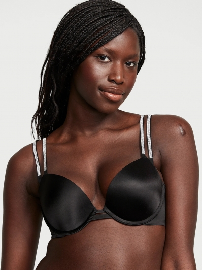 Бюстгалтер Victoria's Secret Very Sexy Double Shine Strap Push-Up Bra, Чорний