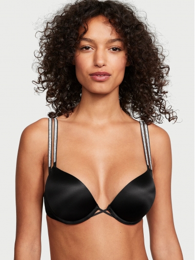 Бюстгалтер з подвійним пушапом Victoria's Secret Very Sexy Bombshell Double Shine Strap Push-Up Bra, Чорний