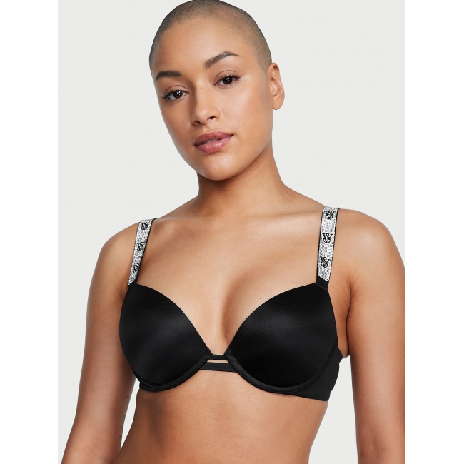 Бюстгалтер Victoria's Secret Very Sexy Shine Strap Smooth Push-Up Bra, Чорний