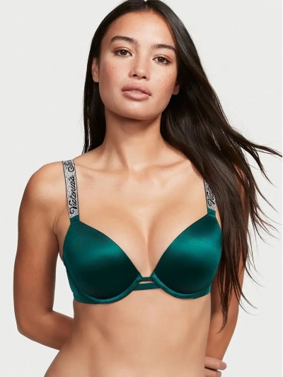 Бюстгалтер Victoria's Secret Very Sexy Shine Strap Smooth Push-Up Bra, Deepest Green