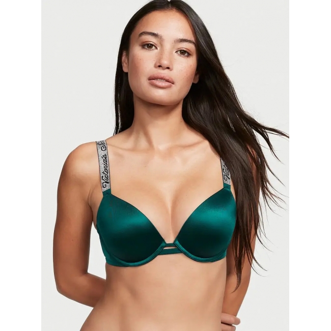 Бюстгалтер Victoria's Secret Very Sexy Shine Strap Smooth Push-Up Bra, Deepest Green