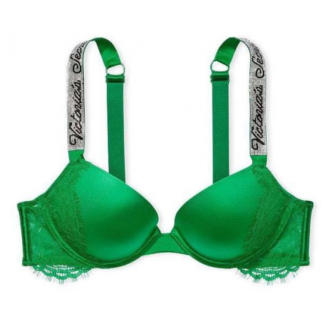 Бюстгалтер Victoria's Secret Very Sexy Shine Strap Smooth Push-Up Bra, Яскраво-зелений