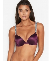 Бюстгалтер Victoria's Secret Very Sexy Shine Strap Smooth Push-Up Bra, Burgundy