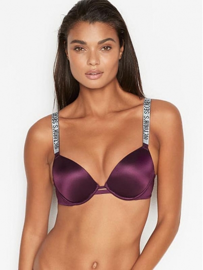 Бюстгалтер Victoria's Secret Very Sexy Shine Strap Smooth Push-Up Bra, Burgundy