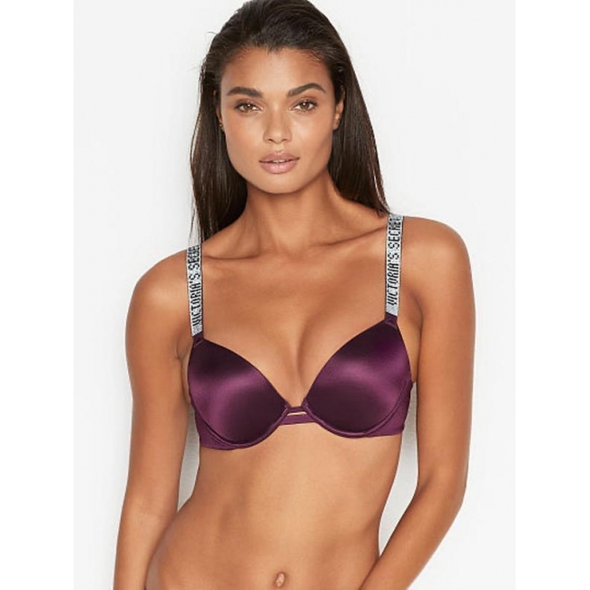 Бюстгалтер Victoria's Secret Very Sexy Shine Strap Smooth Push-Up Bra, Burgundy