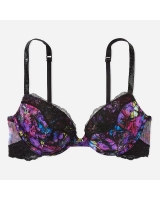 Бюстгалтер Victoria's Secret Very Sexy Shine Strap Smooth Push-Up Bra, Чорний з квітами