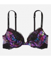 Бюстгалтер Victoria's Secret Very Sexy Shine Strap Smooth Push-Up Bra, Чорний з квітами