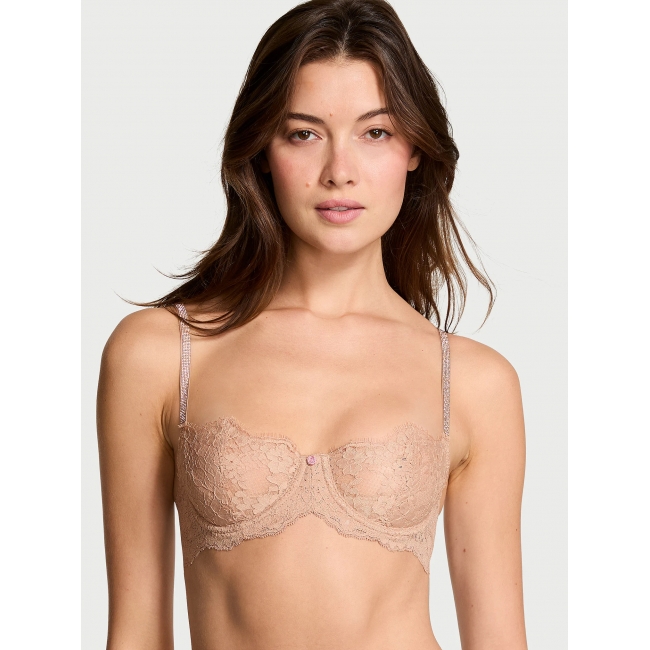 Бюстгалтер Victoria's Secret Wicked Twinkle Strap Unlined Lace Balconette Bra, Бежевий