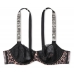 Бюстгалтер Victoria's Secret Wicked Shine Strap Unlined Lace Balconette Bra, Чорний з лео