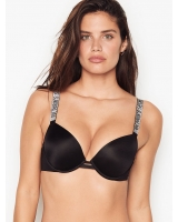Бюстгалтер Victoria's Secret Very Sexy Shine Strap Push-Up Bra чорний зі стразами і надписью