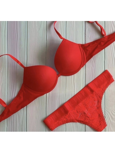 Комплект Victoria's Secret PINK Wear Everywhere Push-Up Bra & Lace Thong