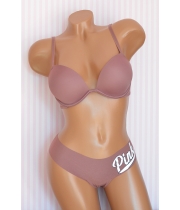 Комплект Victoria's Secret PINK Wear Everywhere Push-Up Bra & Thong