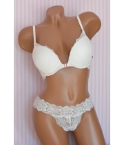 Комплект Victoria's Secret PINK Wear Everywhere Super Push Bra & ALLOVER LACE THONG