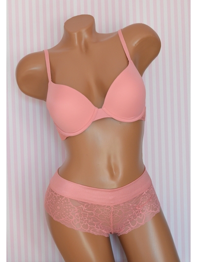 Комплект Victoria's Secret PINK Wear Everywhere Super Push Bra & Floral Lace Cheekster