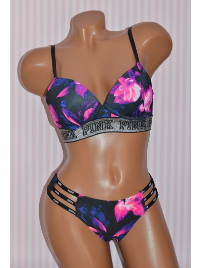 Комплект Victoria's Secret PINK Wear Everywhere Push-Up Bra & Thong