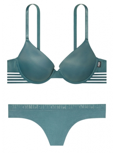 Комплект Victoria's Secret PINK Wear Everywhere Push-Up Bra & Thong