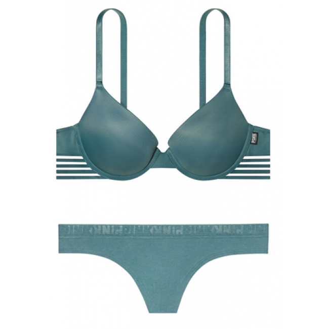 Комплект Victoria's Secret PINK Wear Everywhere Push-Up Bra & Thong